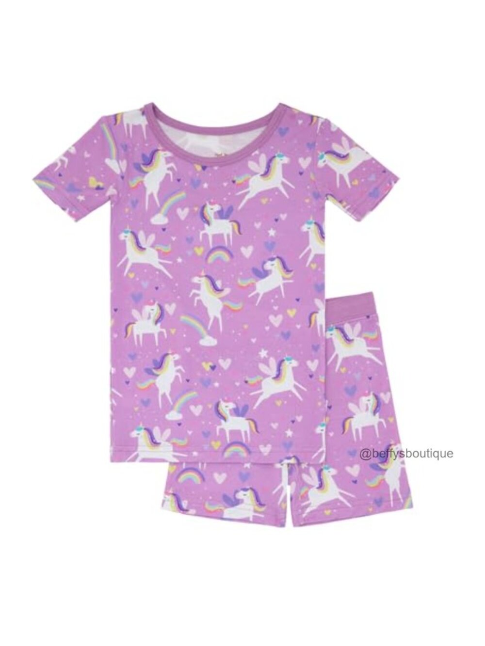 Soft Viscose from Bamboo Kids Pajama Set Short Sleeve Shirt & Matching Shorts